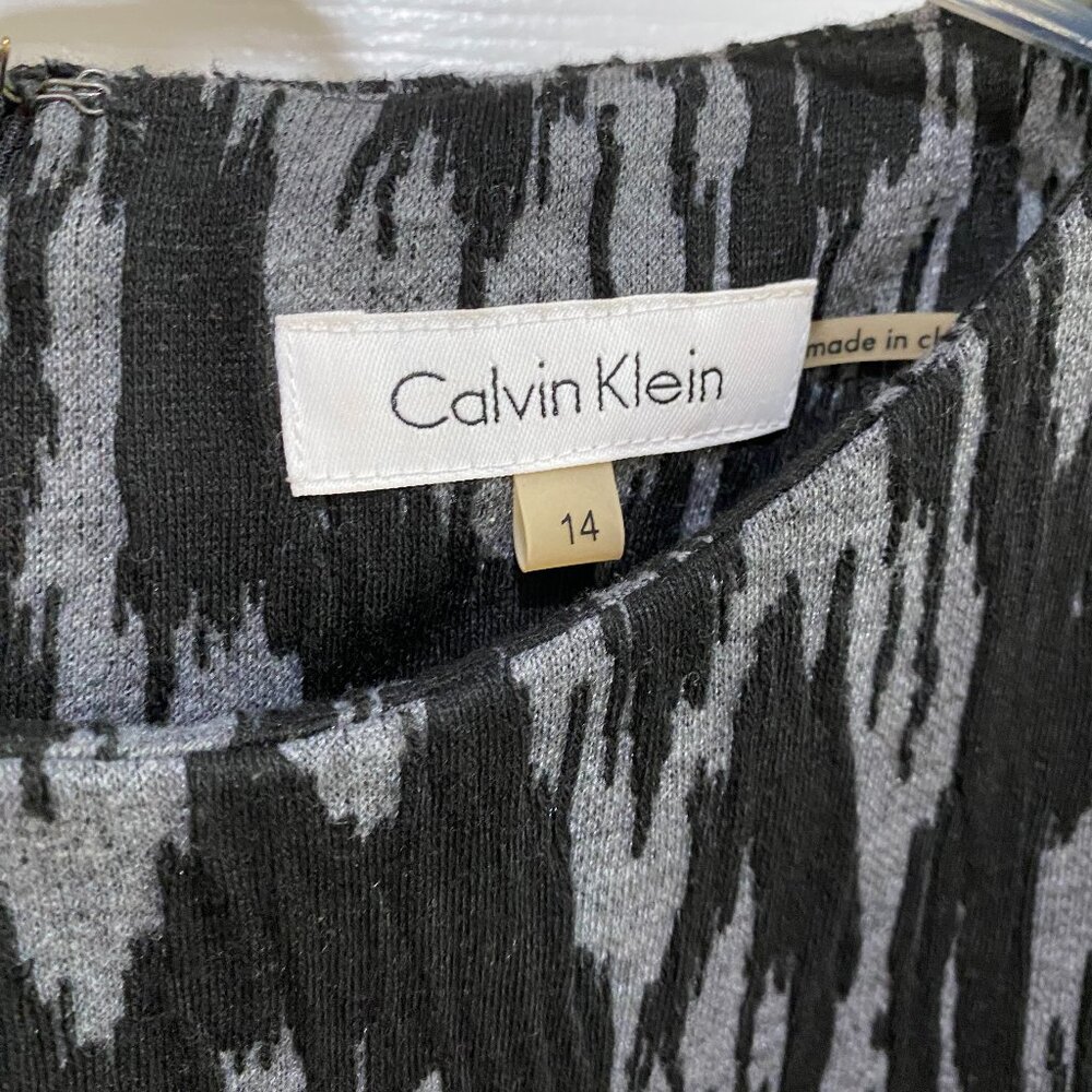 Calvin Klein Knit Sleath Dress Black Gray Size 14 - Picture 4 of 9